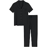 Latuza Women's Petite Pajamas Set Short Sleeve Petite Size Pants