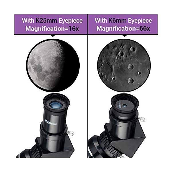F400-70MM Astronomisches Teleskop mit Stativ, AZ-Halterung FMC Optisches Refraktor-Glas-Teleskopen Fernrohr für Kinder… – Bild 3