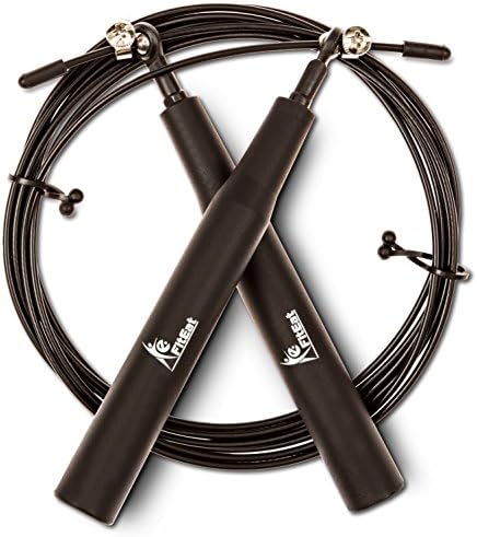 Jump Rope Effective for Workout, Speed Training, Double Unders, Boxing, MMA and Fitness - Adjustable for Adults and Kids w/ Bearing Balls - Carry Bag Included and 3 Premium Bonus eBooks by FitEat.