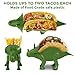 Dinosaur Taco Holder Set by East World - Tacosaur Tribe with BrontoSpoon Ladle - 3x Dino Stands for 6x Jurassic Tacos! Triceratops Taco Stand Holder, Taco Truck or Kids Plastic Novelty Taco Plates
