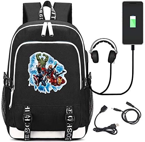 XLST Business Laptop Backpack Unisex Avengers Backpack USB Charging Port School School Bags