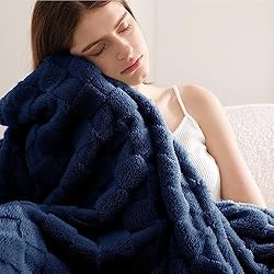 Bedsure Navy Blue Throw Blanket for Couch - Super