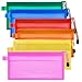SIQUK 18 Pieces Zipper Pouch Plastic Mesh Pouch Waterproof Double Layer Zipper File Bags for Pen, Pencil, Documents and Cosmetics, 6 Colors