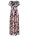 Styleword Women's Summer V neck Floral Maxi Long Dress(Black,L)