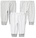 Moon and Back Baby Set of 3 Organic Pants, Grey Heather, Newborn