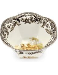Spode Woodland Hunting Dogs Nut Bowl with Golden Retriever