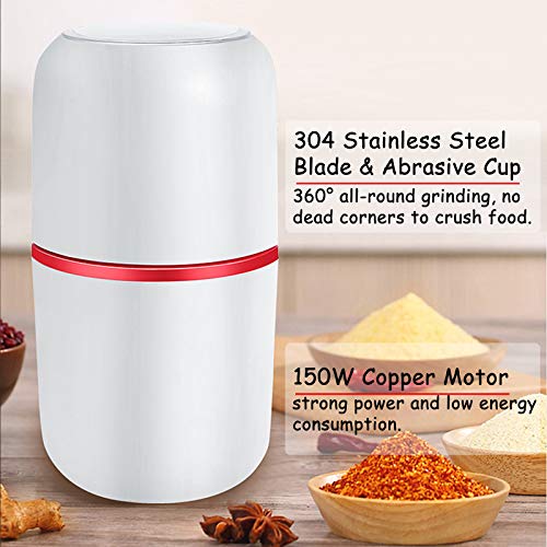 Electric Coffee Grinder, 120g Large Capacity Spice Grinder with Stainless Steel Blade, One-Press Operation, 150W Powerful Multifunctional Grinder for Coffee Beans, Nuts, Seeds, Peanuts, Grains, Herbs