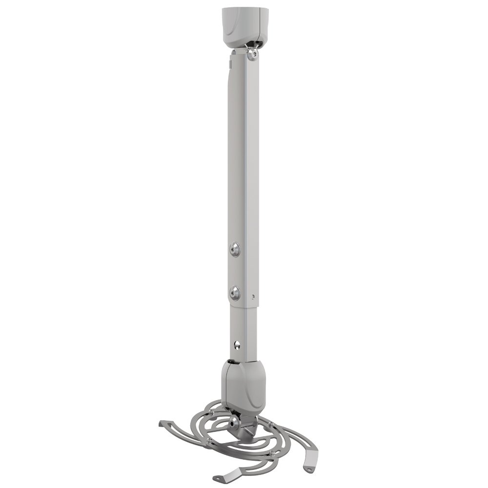 Barkan 4 Movement Projector Ceiling Mount, Up to 20 Kg, Silver, Telescopic Adjustment 56-81cm, 3D Tilt Mechanism, Self Assembly, for Epson, Optoma, Benq, ViewSonic and more