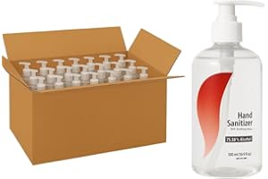 24pcs Hand Sanitizer = 500ml - 75% Alcohol with Pump. 99.9% effective. – With Moisturizer & Vit E. Rinse-Free Formula – Ideal