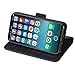 Abacus24-7 iPhone XS Case/iPhone X Case, Phone Wallet Case for iPhone XS with Kickstand, Flip Cover and Credit Card Pockets, Black