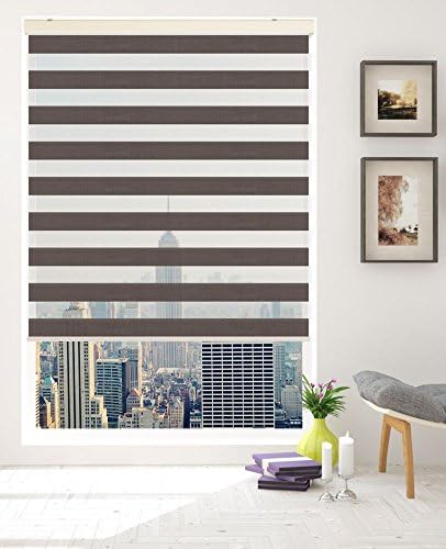 Springblinds Premium Zebra Corded Roller Shade - Modern Fabric with Cassette -Custom Made in U.S.A.