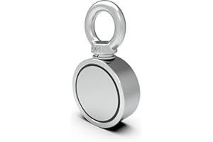 MHDMAG Double Sided Fishing Magnet, Super Powerful Magnet Fishing with 480lbs Combined Strength Neodymium Magnet Fishing Kit with Eyebolt for River Lake Hunting Indoor Outdoor (1.8in Dia).