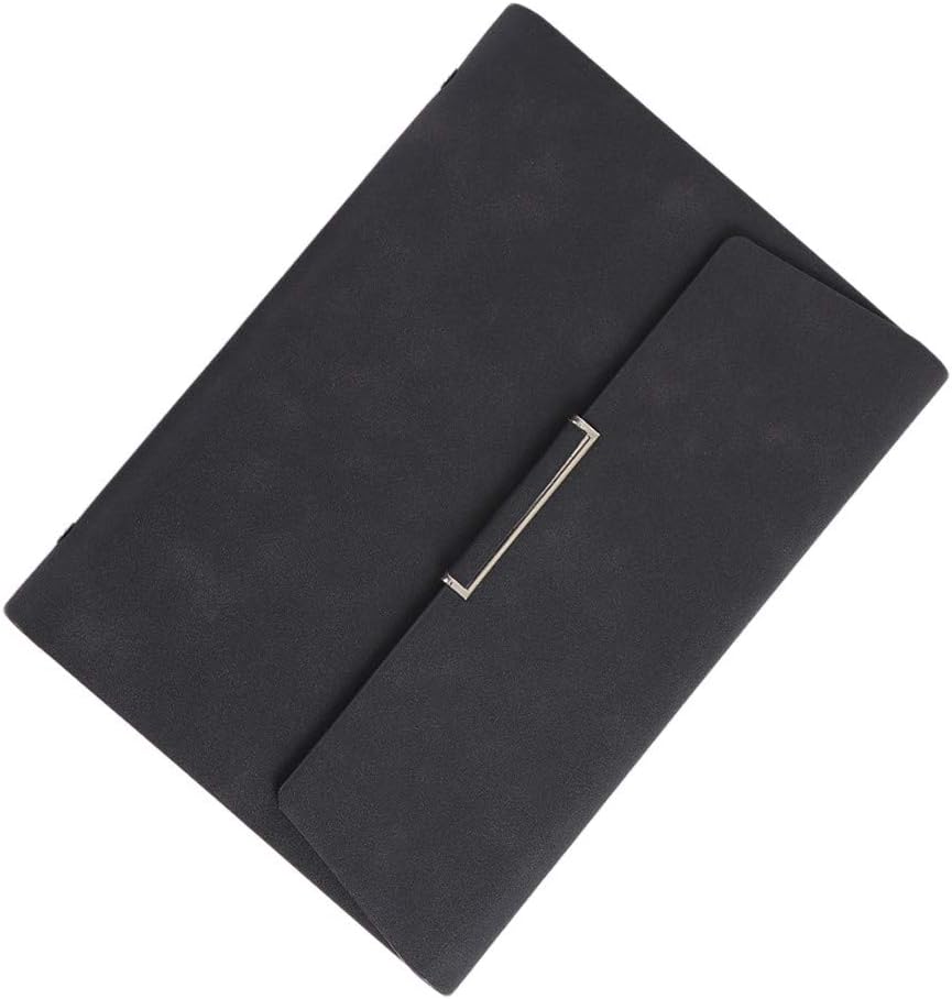 KARRESLY Refillable Loose-Leaf Business Notebook,Hard Cover Binder Journal Organizer Planner A5 Writing Composition Notebook with Lined Paper, Card Slots, Pen Holder for Office Travel Diary(Black)