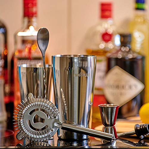 Cocktail Shaker, Cocktail Set Geschenk, Premium Boston Shaker 800ML 600ML Geschenkset, Cocktailshaker Bar Zubehör Set, Cocktail Shaker Edelstahl, Shaker für Cocktails Mixer löffel 6 Teiliges Barkeeper – Bild 3