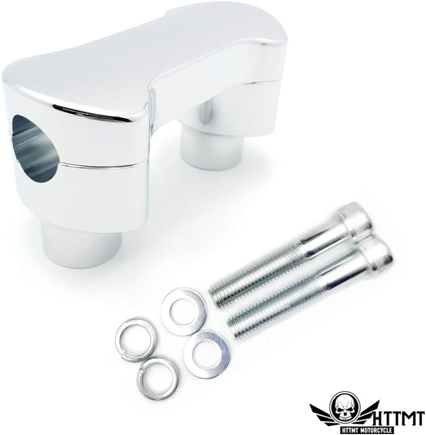 HTTMT- US-TGHD-HBS009-CD- 1" 1 inch Hefty Handlebar Riser/Top Clamp Kit Black 2" Tall Compatible With Harley Softail Sportster Dyna
