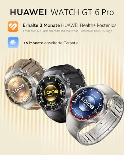 Watch GT 6 Pro Smartwatch, GPS Sportuhr mit EKG, 46mm, Schwarz