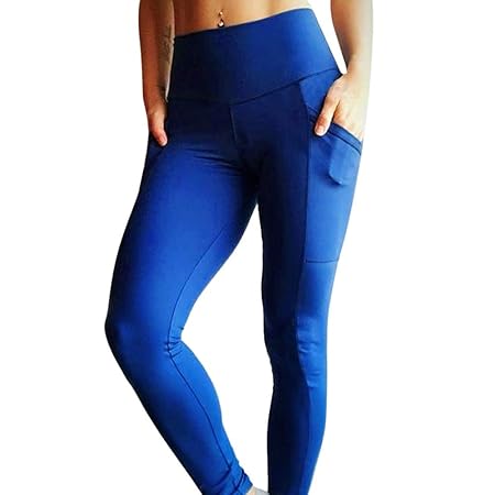 Dorical Damen Hohe Taille Mode Einfarbig Yoga Fitness Leggings Lauf Gym Stretch Sport Hosen Hosen Abstand