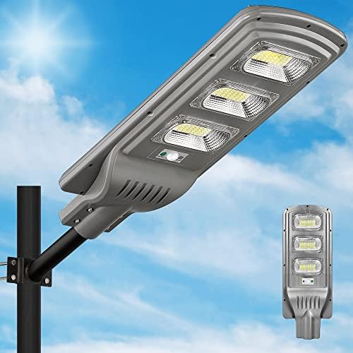 Lovus 500W LED Solar Street Light, 6000LM Outdoor Solar Panel Street