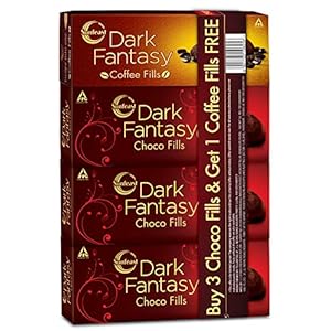 Sunfeast Dark Fantasy Choco Fills plus Coffee Fills Combo 75g (Buy 3 Get 1 Free)
