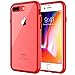 JETech Case for iPhone 8 Plus and iPhone 7 Plus 5.5-Inch, Non-Yellowing Shockproof Phone Bumper Cover, Anti-Scratch Clear Back (Red)