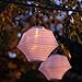 Set of 2 White Outdoor Rhombus Shaped Roby Solar Lanterns