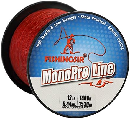 FISHINGSIR MonoPro Monofilament Fishing Line - Clear Premium Mono Nylon - Superior Strong and 30% Higher Abrasion Resistance, 4LB-80LB