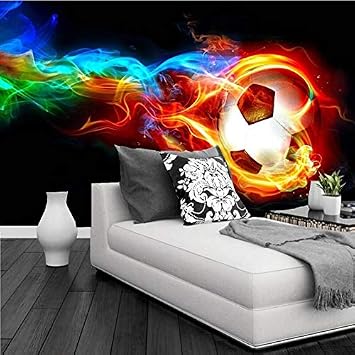 Amazoncom Fresco Di Fiamma Di Colore Di Calcio 3d Foto