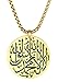 ALEXTINA Men's Stainless Steel Round Muslim Shahada Islam Allah Pendant Necklace with Chain Gold-Tone