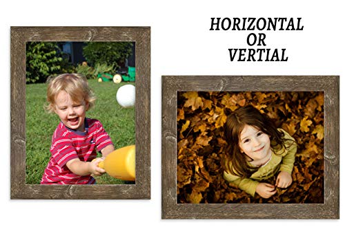 CKCY 5X7 Picture Frames, Rustic Poster Frames 5 x 7, Photo Frame with HD Plexiglass Front and Vintage Brown Frame, 5 by 7 Decorate Hunging Frame for Wall & Table, 4 Pack