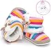 LIVEBOX Baby Multicolor Cotton Knit Premium Soft Sole Anti-Slip Warm Winter Infant Prewalker Toddler Snow Boots (L: 12~18 Months)