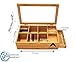 Tea Box 100% Bamboo Tea Box Chest Organizer With Slide Out Drawer, 8 Storage Compartments Clear Shatterproof Hinged Lid By Sugarman Creations PERFECT HOLIDAY GIFT