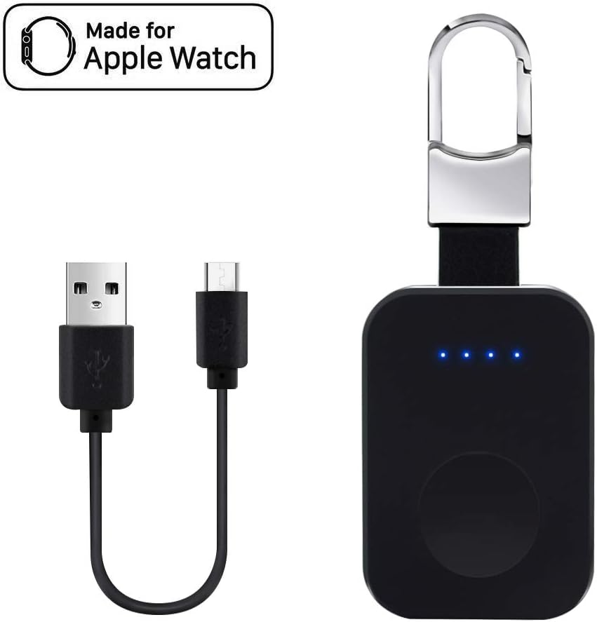 Portable Wireless Magnetic Charger，Pocket-Size Wireless Charger 700mAh Smart Keychain Power Bank for All Series - MicroUSB Cable Included