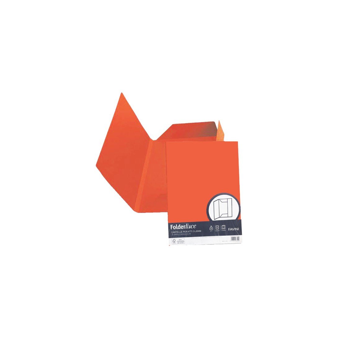 Cartelline Manilla 3 lembi Luce&Acqua Favini scarlatto A50C434 (conf.25)