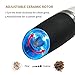 Kato Gravity Electric Salt and Pepper Grinder Set of 2 - Automatic Operation, Battery Powered, Blue LED Light - Adjustable Ceramic Grinding Coarseness Mills with Free Garlic Peeler, Black