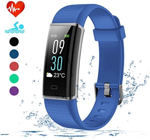 EFOSHM Fitness Tracker, Bluetooth Smart Watch Band Activity Trackers with Sleep Heart Rate Monitor, Calorie Counter, Waterproof IP68 Pedometer Wristband for Android &amp; iOS for Kids Women Men (Blue)