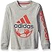 adidas Little Boys' Basic Long Sleeve Tee Shirt, Grey/Red, 6