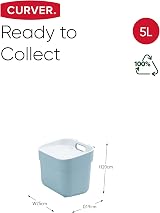 Curver 5L Ready to Collect Recycled Kitchen Bin Smoked Grey Lid view 6