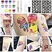 Glitter Tattoo Kits Powder Temporary Tattoo Body Painting with 12 Large Glitter Colors,32 Uniquely Themed Temporary Tattoo Stencils,1 Glue Applicator Bottles & 2 Glitter Brushes for Children, Teenager