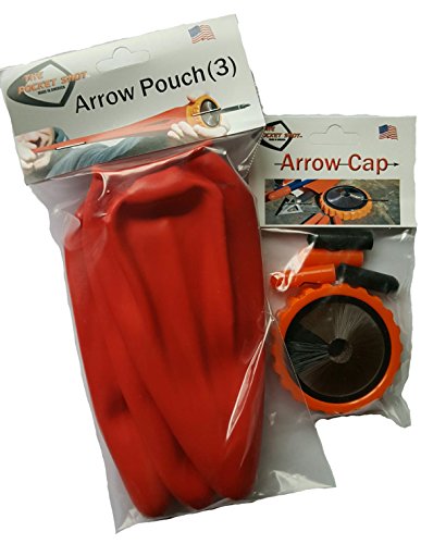 The Pocket Shot - Arrow Pouches (3pk) & Whisker Biscuit Cap (orange) - includes 4 arrow nocks