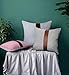 Merrycolor Farmhouse Decorative Throw Pillow Covers for Couch Stripe Faux Leather Accent Pillow Cover Boho Modern Decor Pillow Case 18 x 18 Inch(Black)