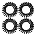 Kitsch Mega Hair Coils for Thick Hair | Spiral Hair Ties for Women | Phone Cord Elastic Hair Ties for Thick Hair | Holiday Gift | Ponytail Holder | Hair Elastics for Women Girls 4 pack | Black