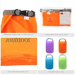 Schnorchelmasken 51CbWqLw2HL. SS300 🍀【100 % wasserdicht, Halten Sie Ihre Artikel trocken sauber】Unsere wasserdichte Tasche kann Ihre wertvollen Gegenstände von Regen, Schnee, Schmutz, Staub oder Sand zu halten. Es ist aus Fabrik verklebte Nähte, 210T Polyester Taftgewebe, hydrostatischeDruck wasserdicht Index bis zu 5000, können Ihre Artikel in trocken und sauber zu halten.
🍀【Durable und Lightweight】Unser Trockensack besteht aus 210T Polyester-Taftgewebe und nahtlosem Schweißen, fest und zäh. Es kommt mit Roll-Top-Verschluss mit Schnellspannschnalle, die in drei Sekunden versiegeln. Es kann gerollt oder gefaltet werden, um Platz zu sparen. Seine glatte Oberfläche macht es leicht zu reinigen. Nur ca. 0.22lbs für jede Tasche.
🍀【Strong Buckle for Carrying】Unsere Trockentasche hat eine professionelle Schnellspannschnalle, die den 100.000-fachen Gebrauch tragen kann, was fest, solide und sicherer ist.
