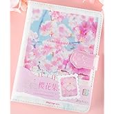 KetA Cherry Blossom Journal Notebook, Sakura Journal with Colored Pages, Kawaii journal Notebook for Women, PU Leather cover, A5, 4.8 x 6.6 inches (12.4 x 16.8 cm), Premium Quality Paper