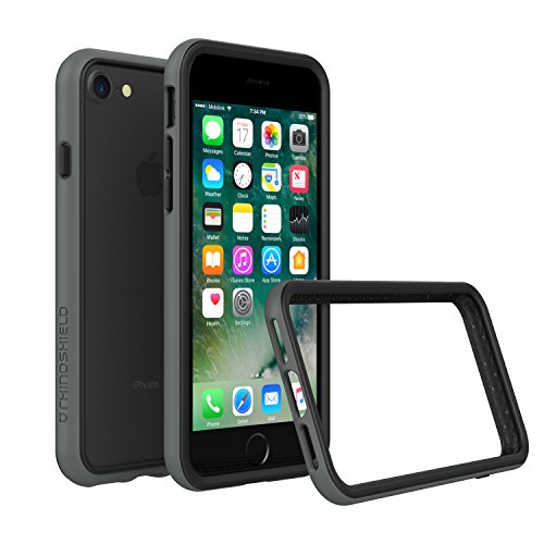 iPhone 7 Case - RhinoShield [CrashGuard] Bumper [11 Ft Drop Tested] No Bulk [ShockSpread Technology] Thin Lightweight Protection - Slim Rugged Cover [Dark Gray]
