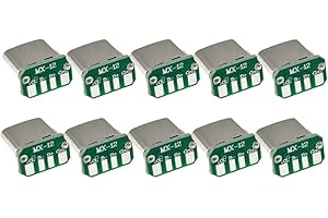 UEYGHEP USB 3.1 Type C Vertical Patch Board 16pin 4 Welding Wires 10PCS Data Band PCB Male Head 16P USB C Connectors