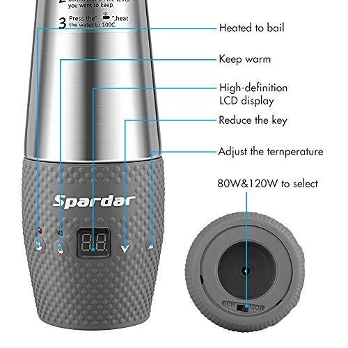 Spardar 12V Car Boiler Electric Travel Portable Kettle Fast Water