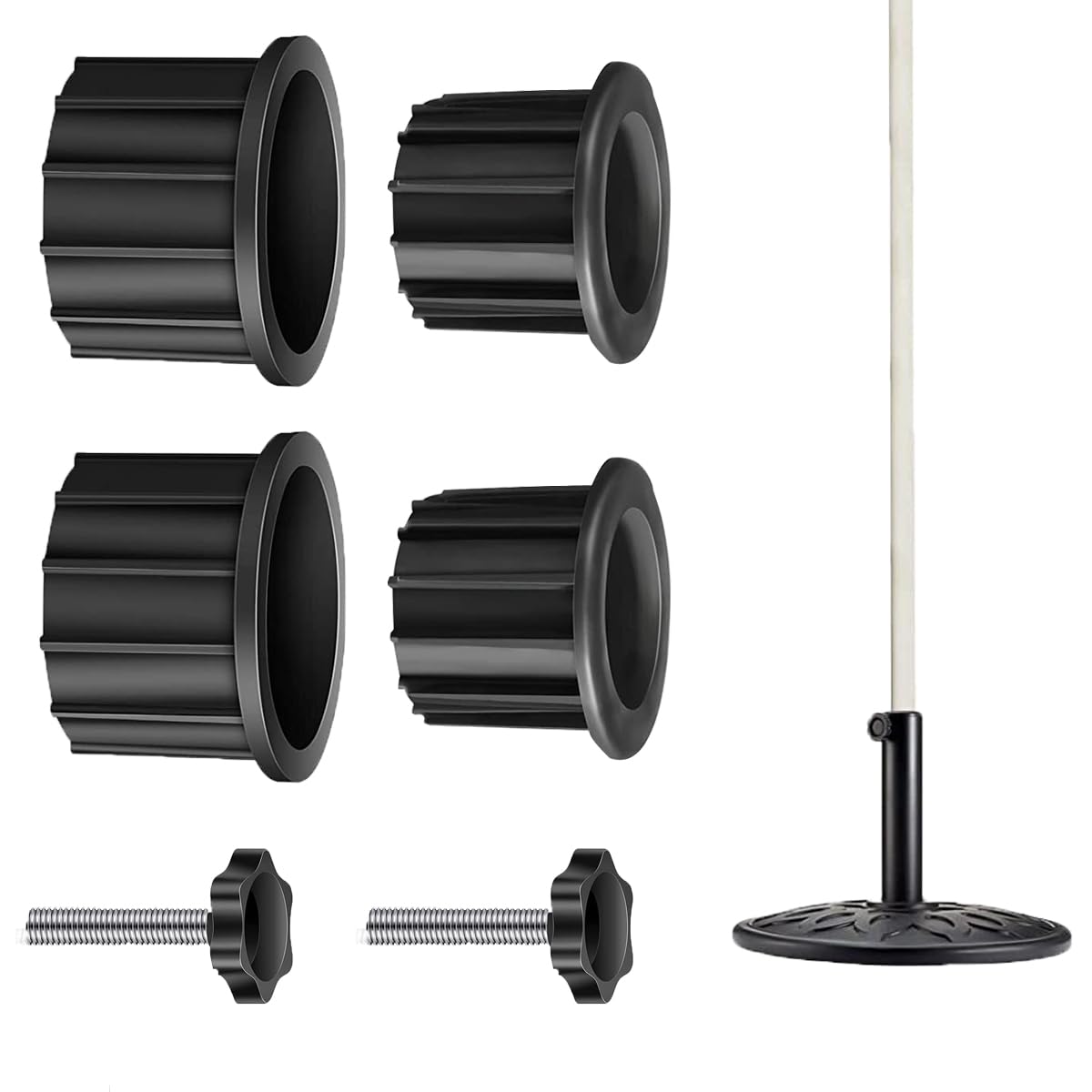HOUSON Parasol Reducer Rings, Parasol Stand Adapter Replacement Parts with 40mm Threaded Screw for Parasol Ground Sockets