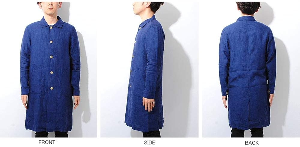 Amazon リ エーピー Re Ap フレンチリネン ステンカラーコート メンズ リネン100 コート ジャケット 通販