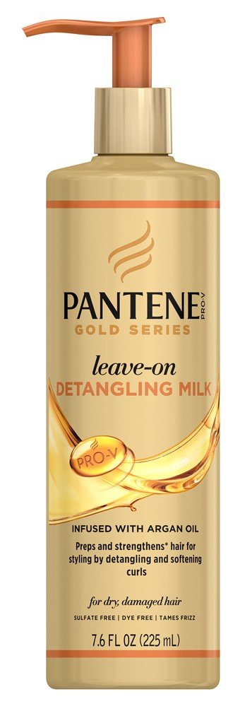Pantene Gold Series Leave-In Detangling Milk 7.6 Ounce (225ml) (3 Pack): Beauty