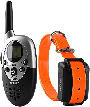 AGPtek 1000 Yards Dog Training Collar with Remote, Rechargeable and Waterproof with 3 Dog Training Modes Static Shock/Vibration/Beep for Medium or Large Dog with White Backlight LCD Screen